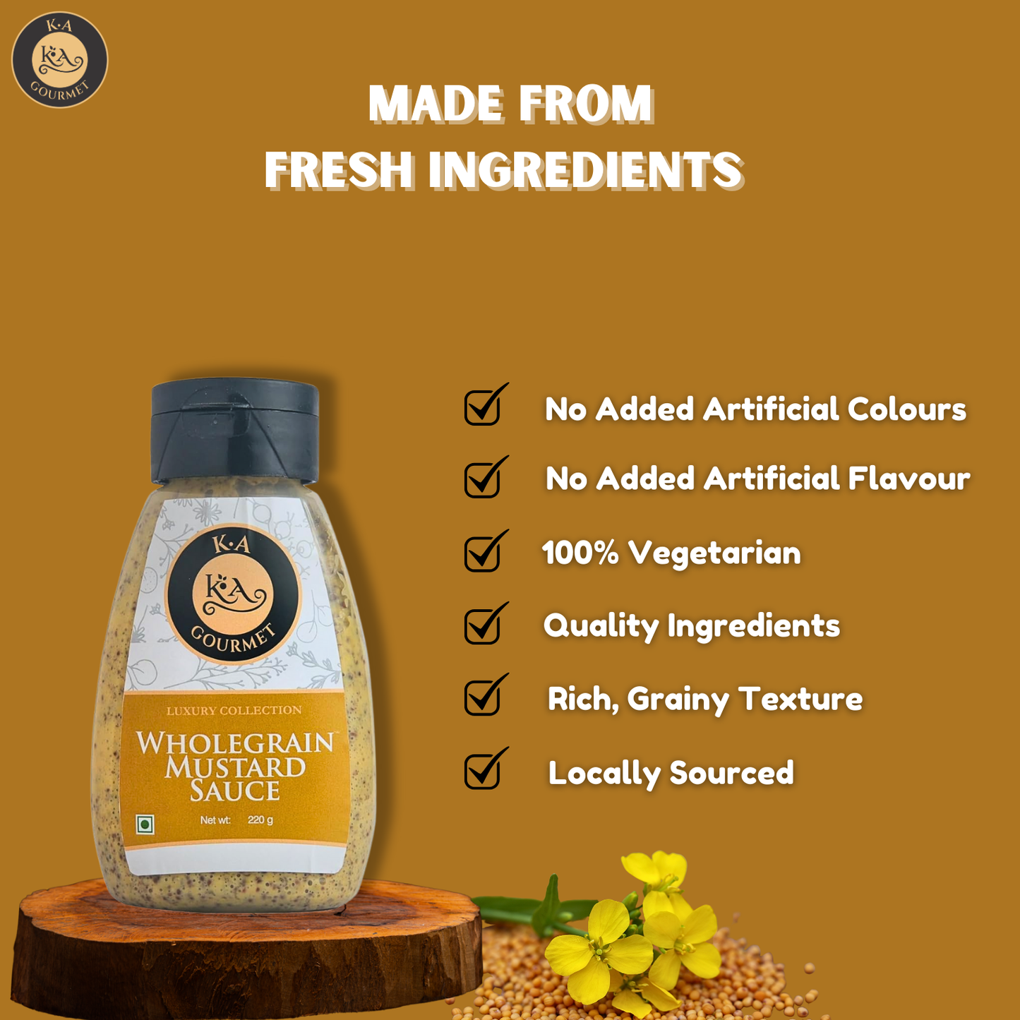 KA Gourmet Wholegrain Mustard Sauce - 220gm