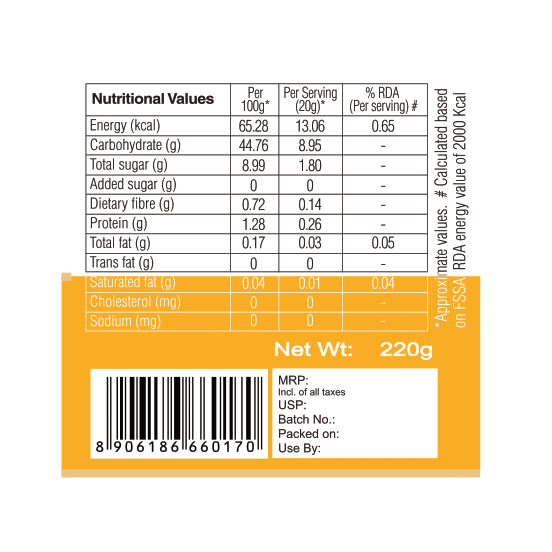 KA Gourmet No Added Sugar Alphonso Mango Jam - 220g