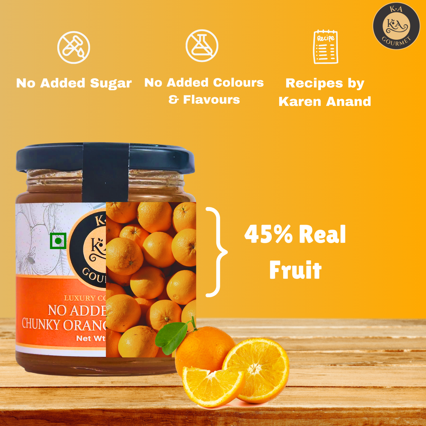 KA Gourmet No Added Sugar Chunky Orange Marmalade - 220g